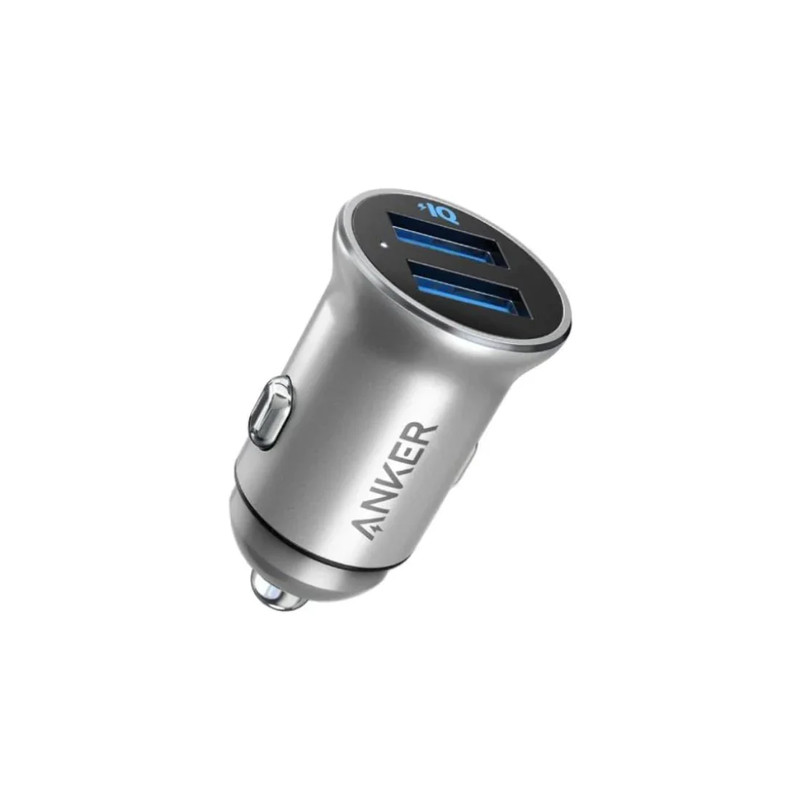 Anker PowerDrive 2 Alloy Metal Mini Car Charger - Silver - شاحن